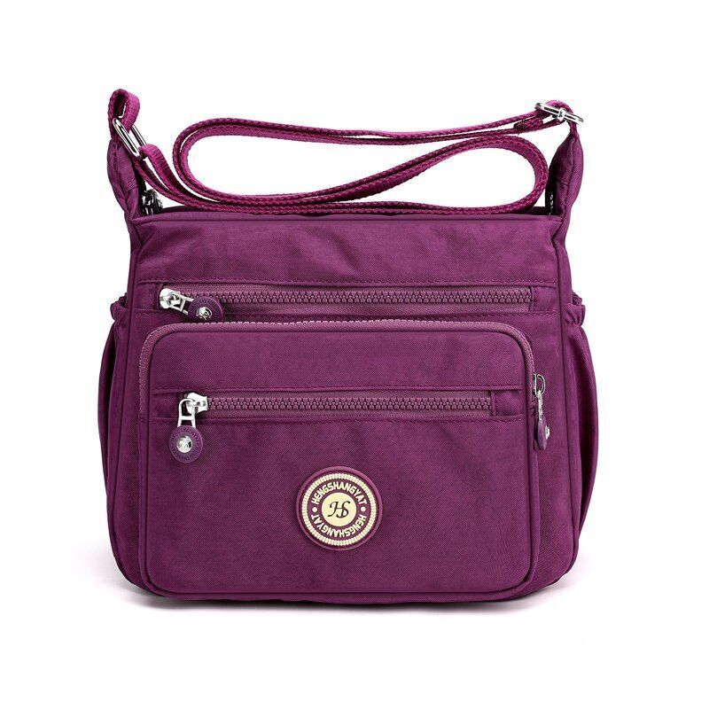 Handbag Nylon Single Shoulder Shell Bags Crossbody Travel Shopper Purse Purple