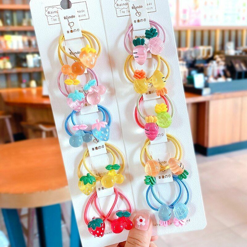 Hair Bands 10/20 Pcs/Bag Shiny Flowers Baby Scrunchies Rubber Kids Accessories