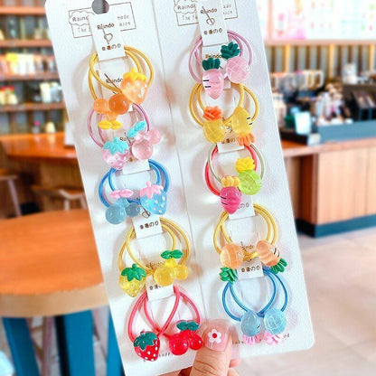 Hair Bands 10/20 Pcs/Bag Shiny Flowers Baby Scrunchies Rubber Kids Accessories