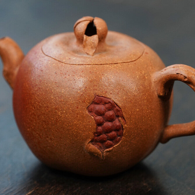 150ml Handmade Tea Pot Health Care Real Yixing Zisha Duan Clay Pot Pomegranate