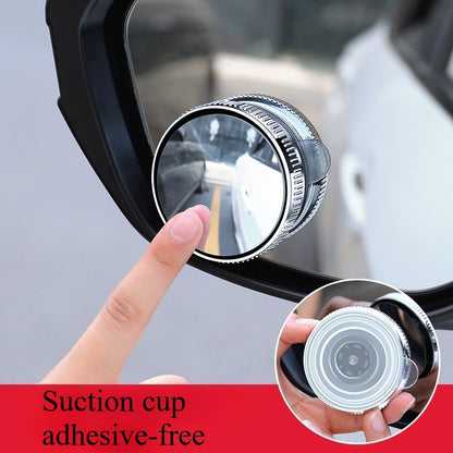 1pair Reversing Mirror Small Round Mirror HD Large View Suction Cup Blind Spot