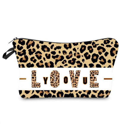 Leopard Printed Cosmetics Organizer Bag Storage Waterproof Makeup Purse Travel