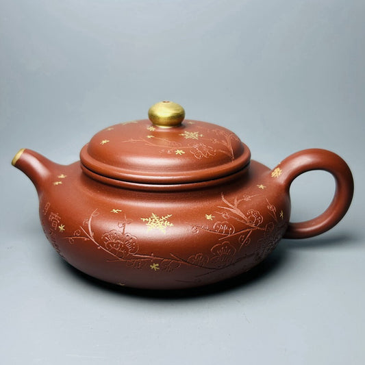Chinese Yixing Zisha Clay Teapot Plum blossom Pot Zhou Guojun 350ml