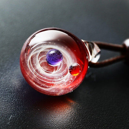 Necklace Pendant Nebula Cosmic Handmade Galaxy Men Women Jewelry 45cm Glass Rope