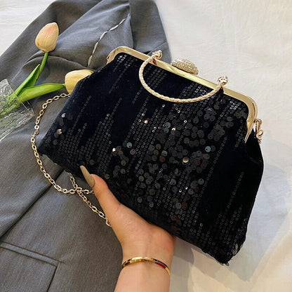 Women Handbag Chain Shoulder Bag Lady Party Clip Shell Evening Clutch