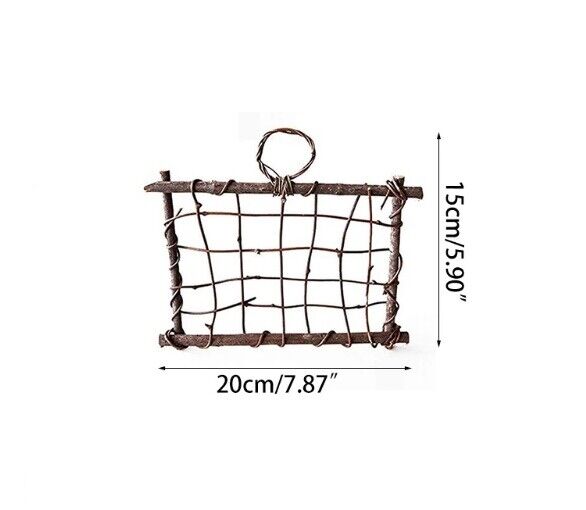 Air Plant Frame Rustic Rattan Holder Wall Hanging Planter For Home Decor 30x25cm