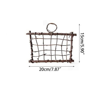 Air Plant Frame Rustic Rattan Holder Wall Hanging Planter For Home Decor 30x25cm