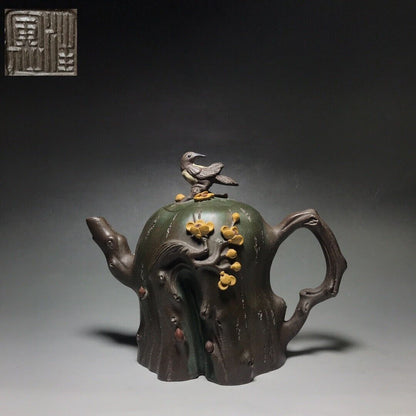 Chinese Yixing Zisha Clay Handmade Exquisite Teapot（喜上眉梢 底款：汪寅仙）