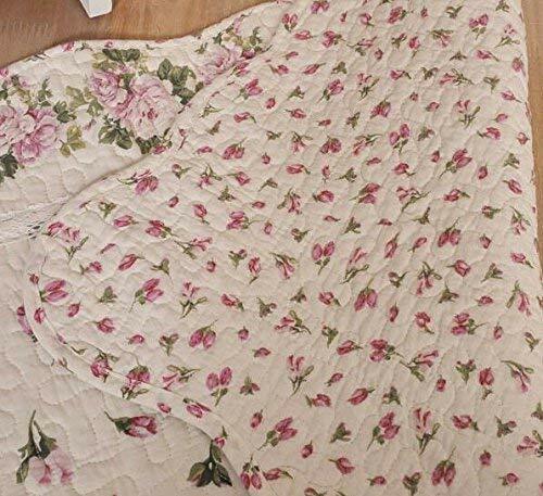 Rustic Rose Flowers Area Carpet Home Decor Cotton Pink Pattern Bedroom Floor Rug