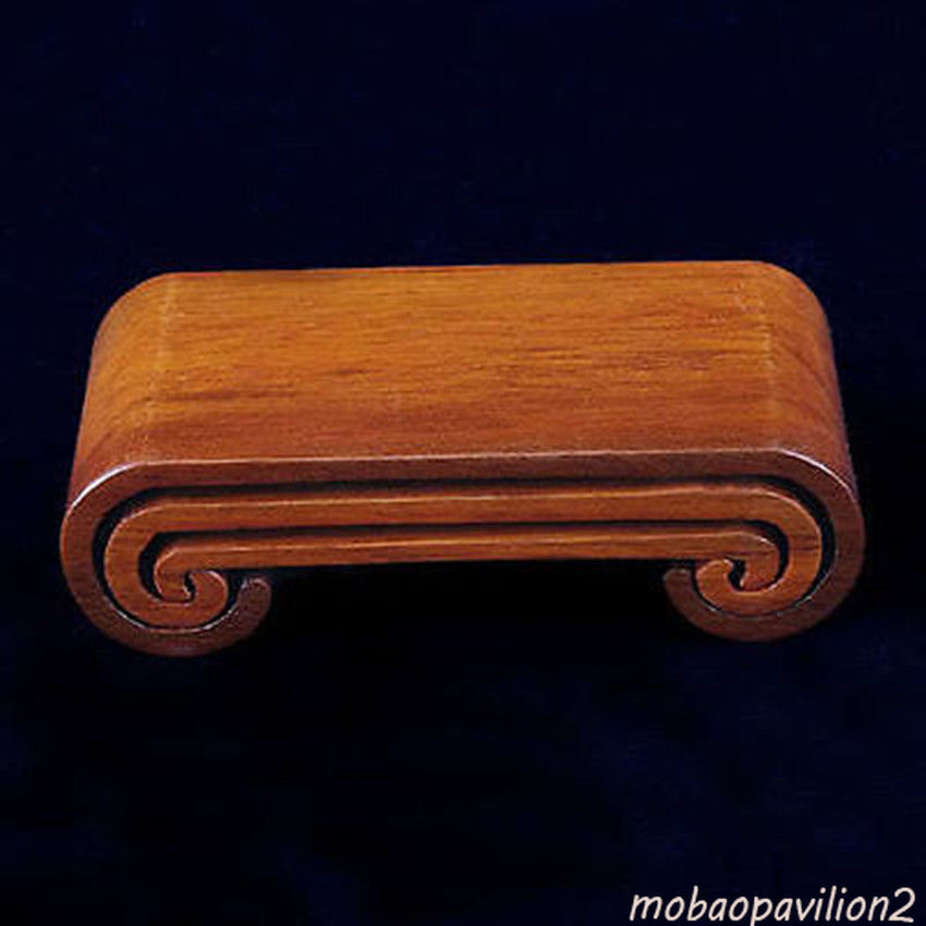 Display shelf stand China red wood carved 1 set 3PC rosewood small wooden base