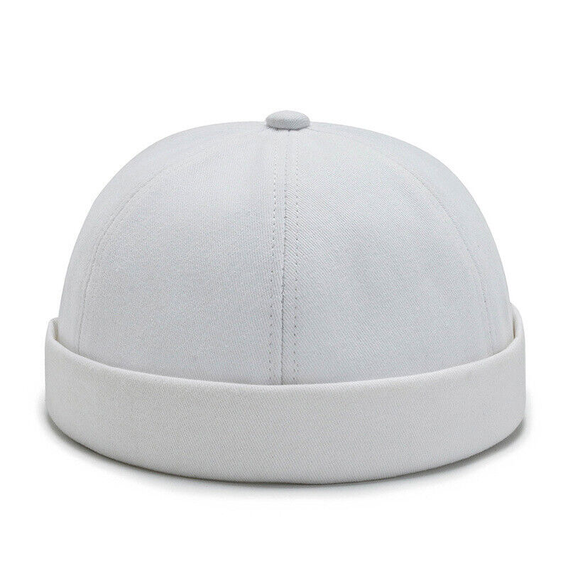 Men's Retro Brimless Hat Skull cap Sailor Cap Beanie Rolled Cuff Adjustable*