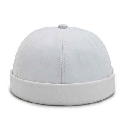 Men's Retro Brimless Hat Skull cap Sailor Cap Beanie Rolled Cuff Adjustable*
