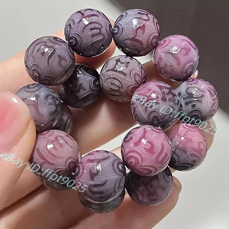 Grade A Natural Purple Bodhi Root Beads Bracelet Woman Buddha Lucky Bracelet