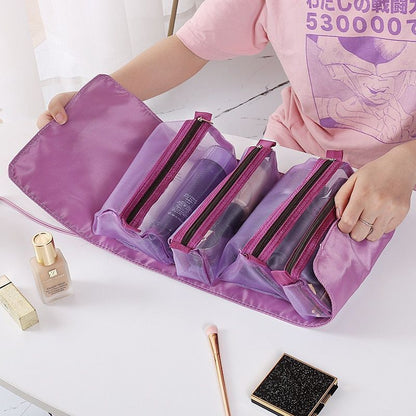 Travel Cosmetic Bag Mesh Make Up Bag Toiletry Brushes Lipstick Storage Organizer