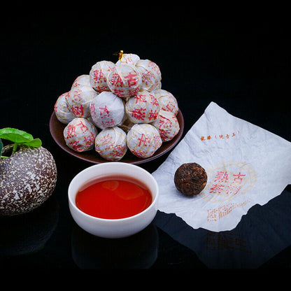 350g Zhonghong Yin Brown Mountain Tea Bag of Dragon Ball Ripe Pu'er Tuo Tea