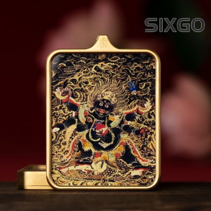 Tibetan Thangka Pendant Lhamo Jambhala Green Tara Amulet Car Hang Buddhist Charm
