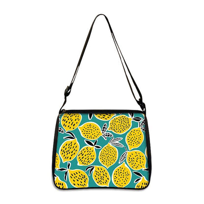 Cute Avocado Lemon Print Shoulder Bags Handbag Clutch Lipstick Purse Storage Bag