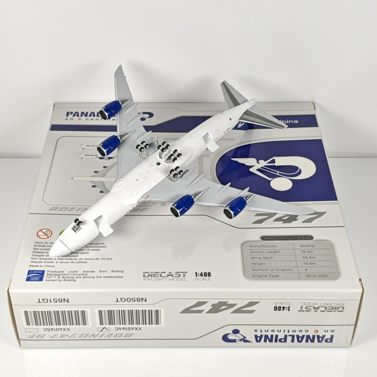 1:400 JC Wings Panalpina Boeing 747-8F Passenger Airplane Diecast Plane Model