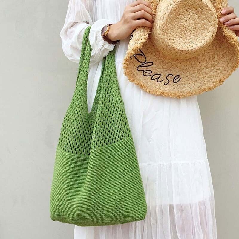 Womens Summer Beach Handbag Woven Shoulder Bag Large Tote Shopping Bag