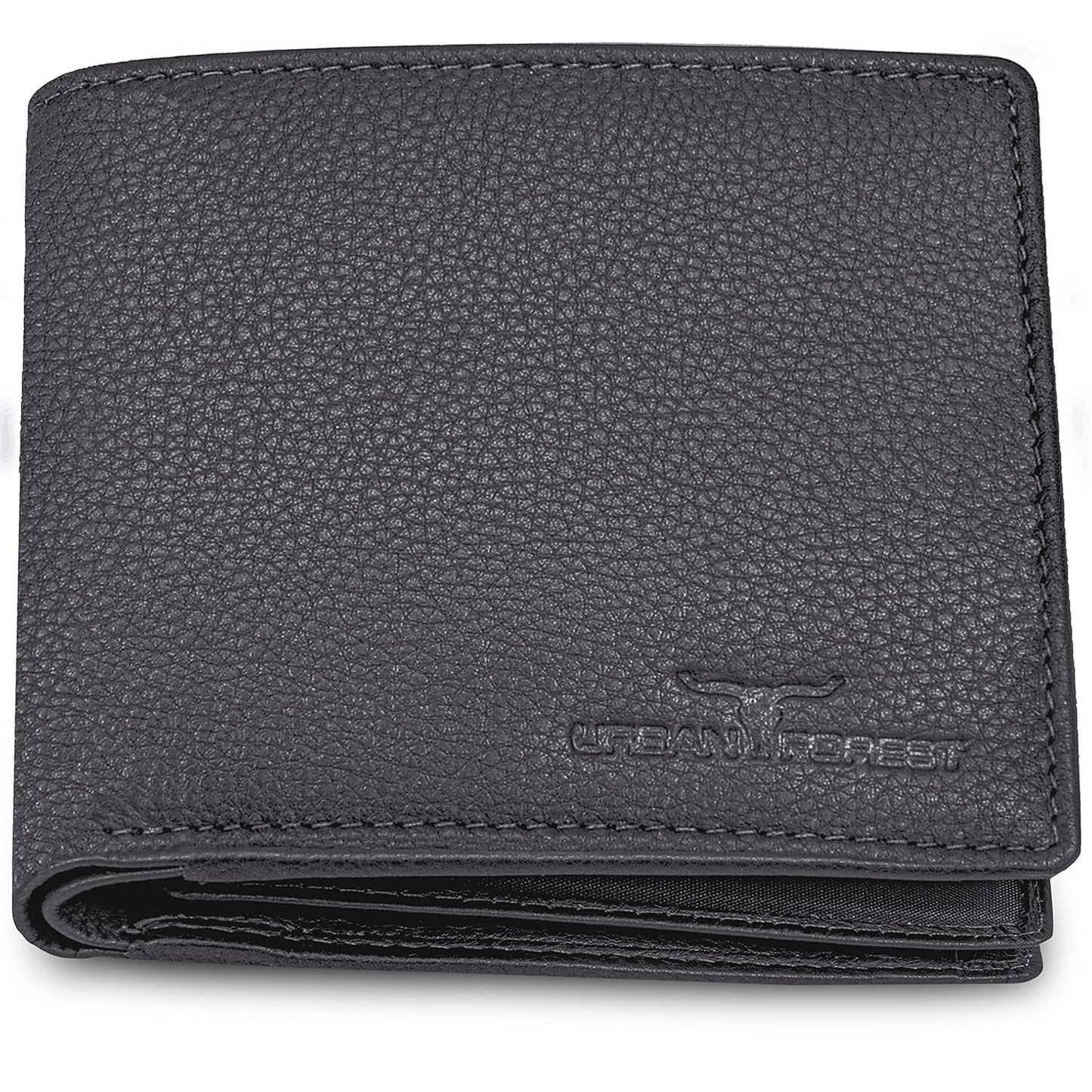 New Grey Bi-Fold Leather Men's Wallet RFID Protection Gift Item