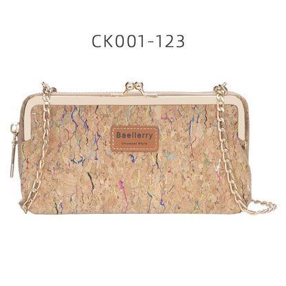 Wallets Wood Grain Chain Long Phone Holder Classic Purse Zipper Wallet 11*5*20CM