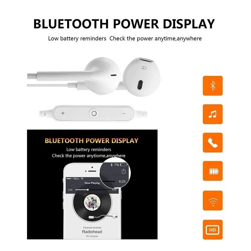 Bluetooth Inalambricos Auriculares Estereo Earbuds para Telefono Inteligente