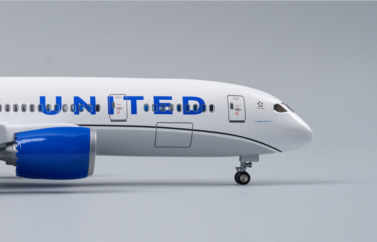 1:130 43CM UNITED BOEING 787 Passenger Plane Landing Gear Resin Aircraft Model
