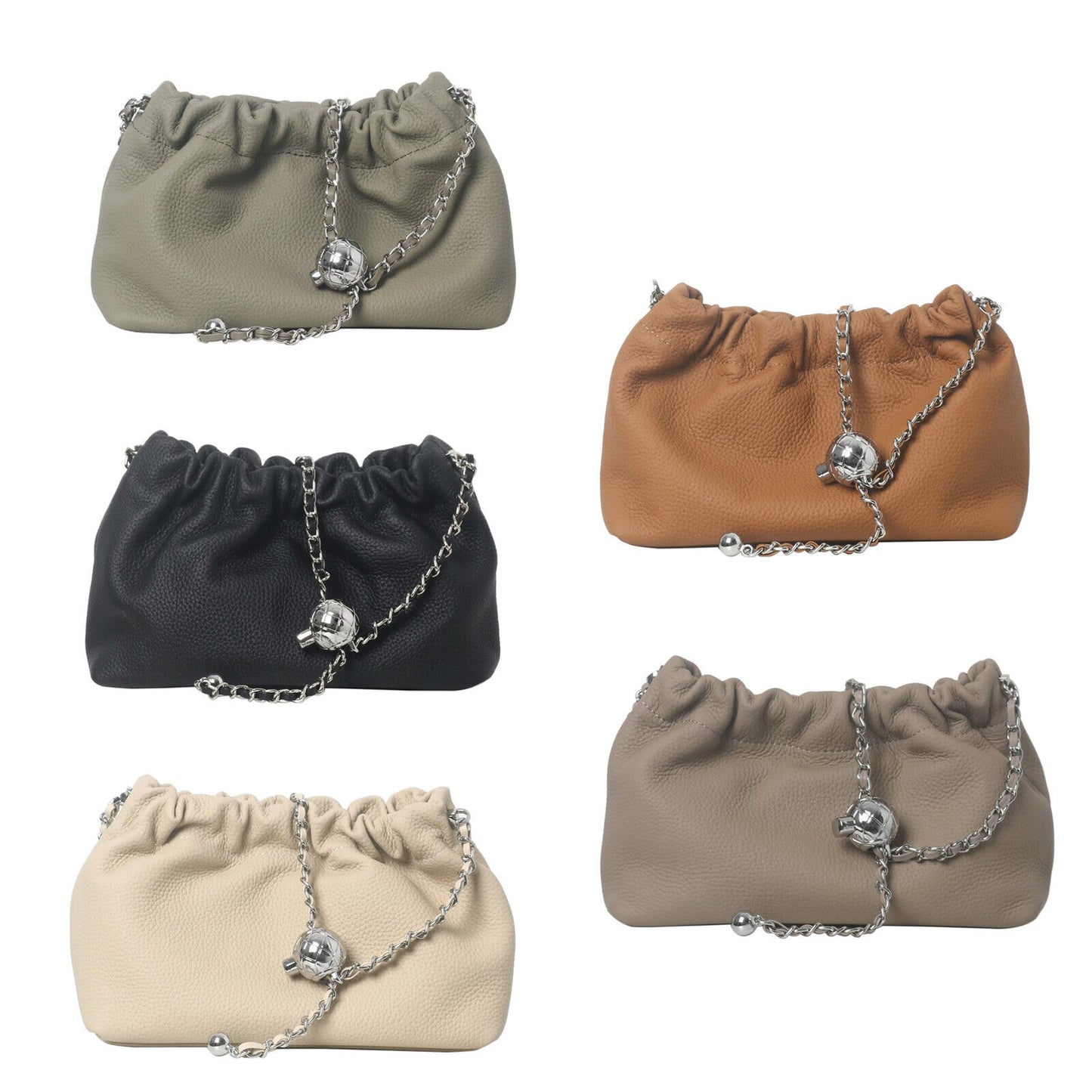 Small Mini Real Leather Clutch Purse Shoulder Bag Crossbody Adjustable Chain