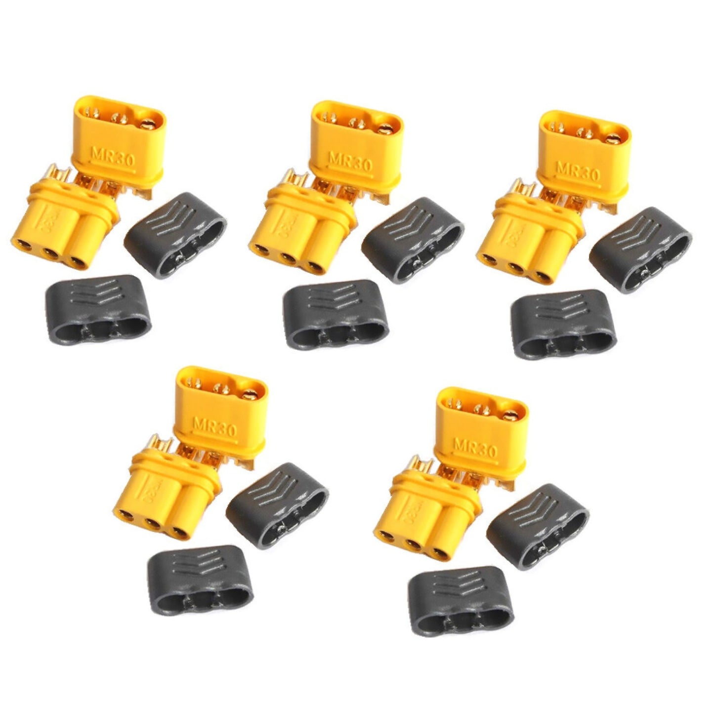 10Pcs Amass MR30 Connectors Plugs 5 Male + 5 Female Bullet For RC Lipo Battery