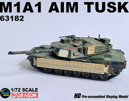 Dragon 1/72 US M1A1 AIM TUSK Abrams Main Battle Tank Finished Model Pendant
