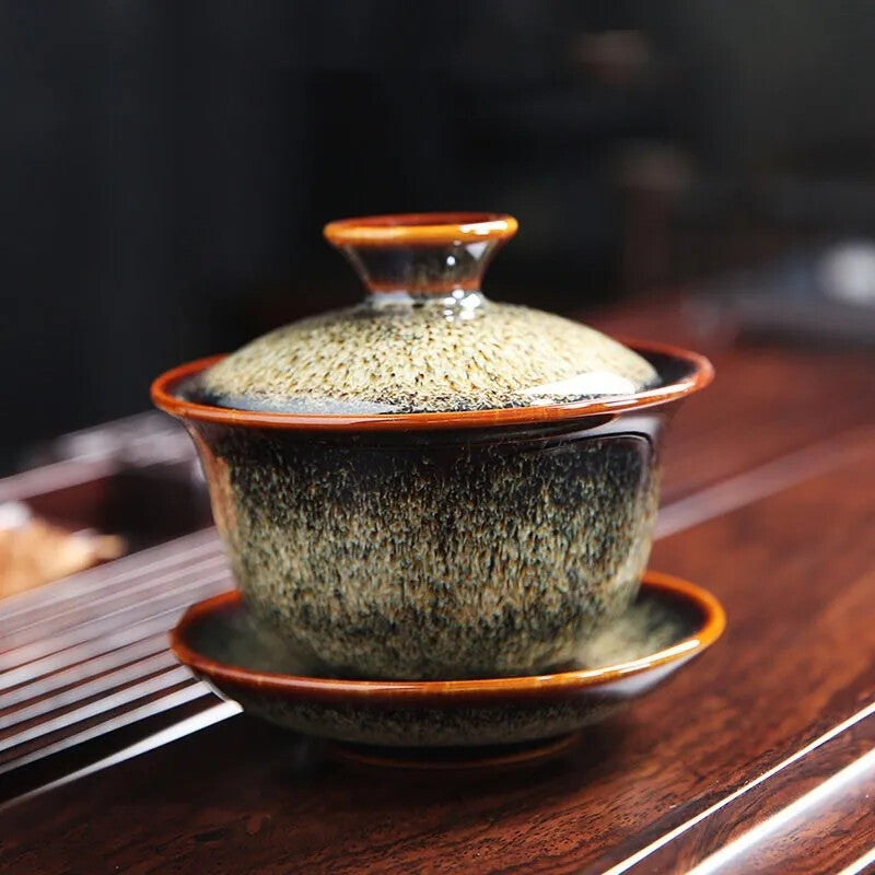 160ml Ceramic Kung Fu Tea Set Kiln Change Gaiwan Tea Bowl Tea Cup Home Tea Maker