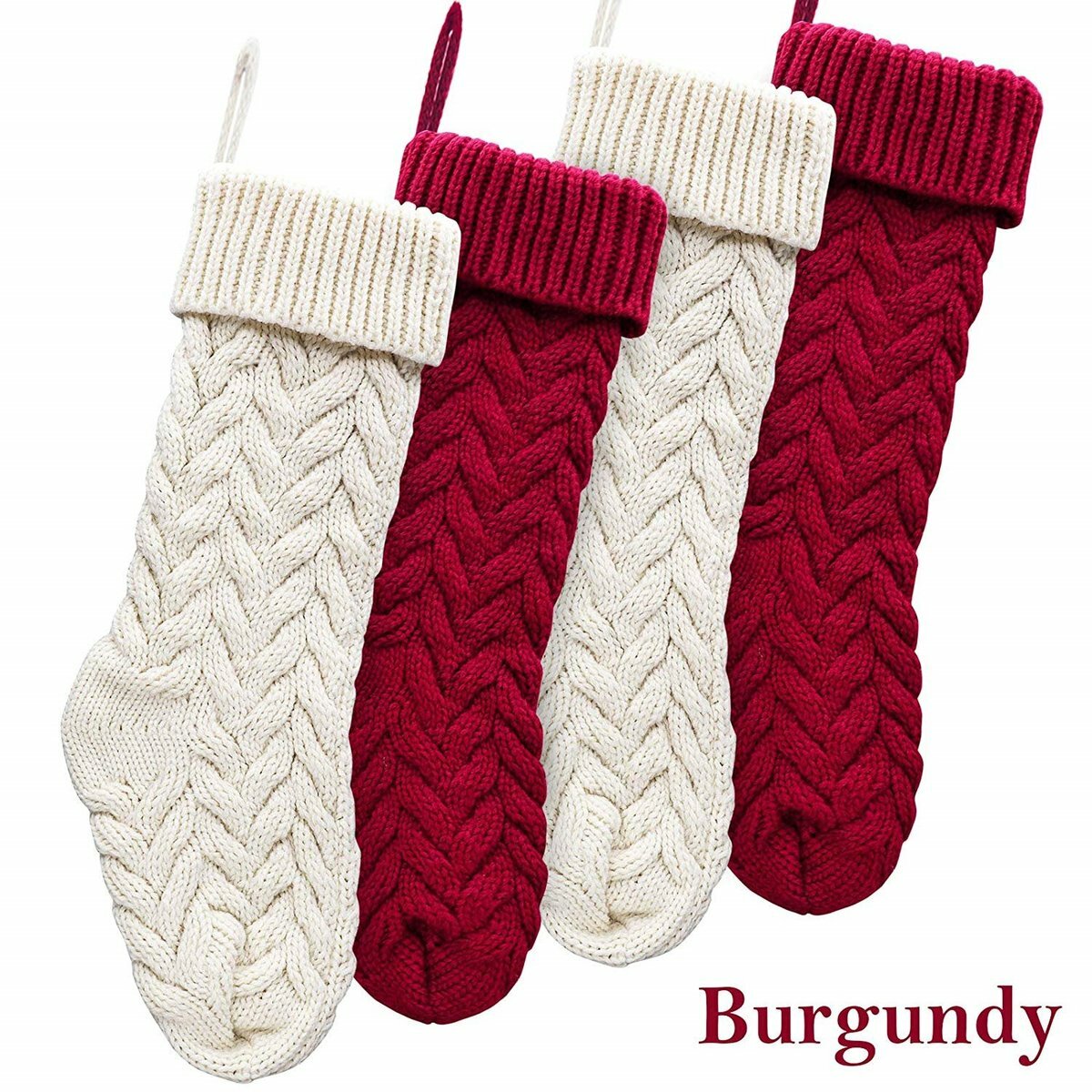 18" Large Size Cable Knit Knitted Christmas Xmas Stockings Stocking Decorations