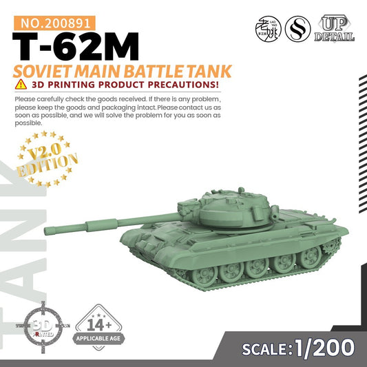 SSMODEL SS200891 1/200 Military Model Kit Soviet T-62M Main Battle Tank