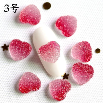 Nail Art Decals 20-100Pcs 3D Heart Charms Clear Acrylic DIY Manicure Accessories