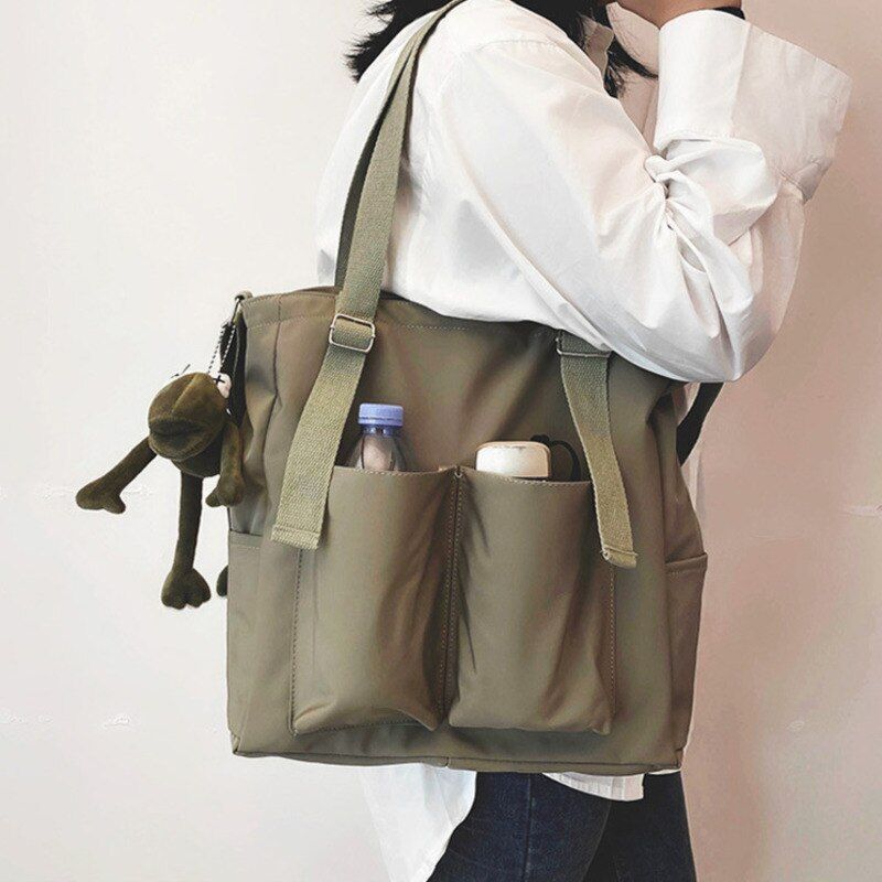 Large Handbag Shoulder Bag Waterproof Nylon Purse Canvas Crossbody 36*10*34 CM