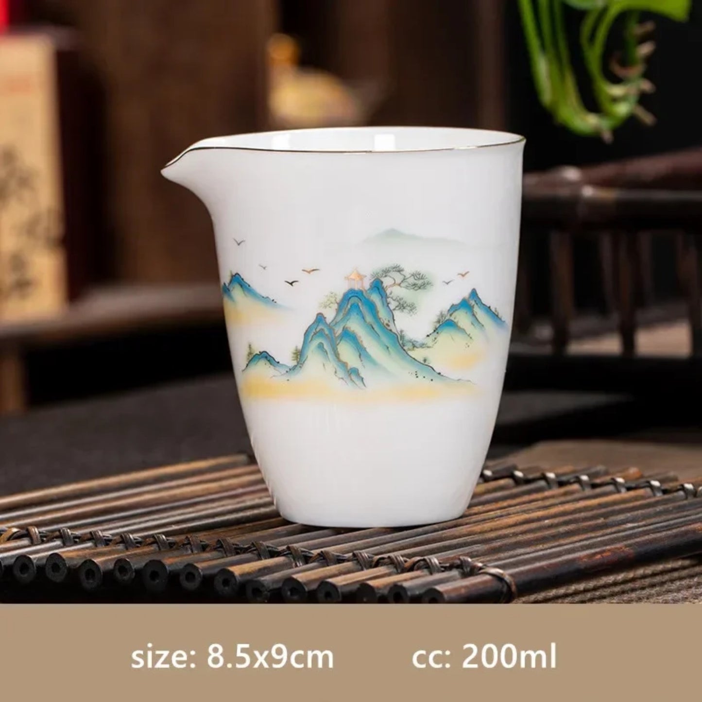 Handmade Painted Ceramics Fairness Cup 200ml 6.8oz Chinese Kung Fu Tea Set