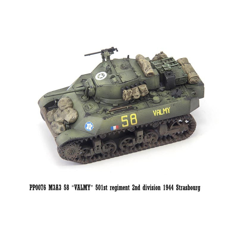 S-Model 1/72 Free French 501st Tank Regiment M3A3 Tank Valmy Finished Model-
