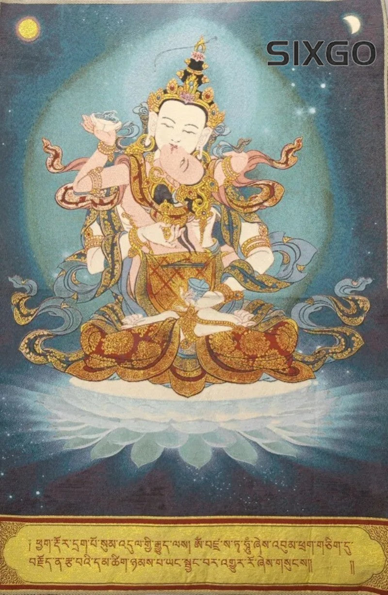 36"Tibet Tibetan Cloth Silk Buddhism Vajrasattva Mahasattva Tangka Thangka Mural