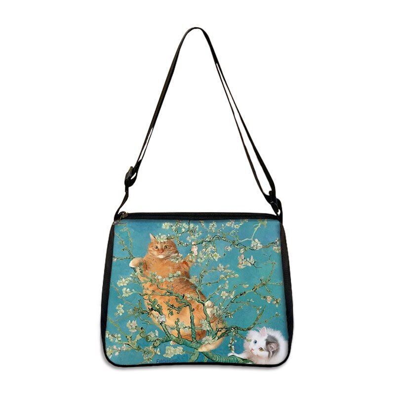 Famous Paintings Handbag Women Shoulder Bags Shopping Bag Canvas Pouch Zipper