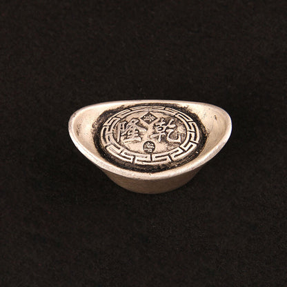 Silver Ingot Ornament Solid Antique Five Emperors Household Treasure Pot