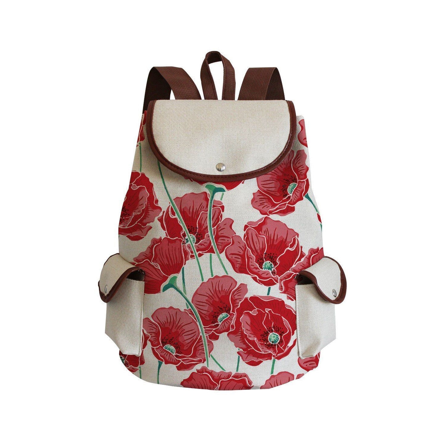 Vintage Drawstring Backpacks Large Practical Portable Linen Shoulders Bags 1 PC