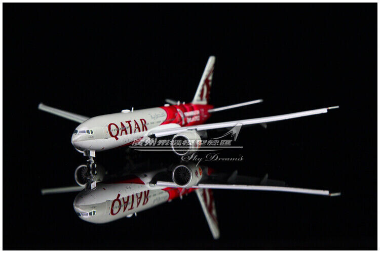 1:400 JC Wings QATAR BOEING 777-200LR Passenger Airplane Flap Down Diecast Model