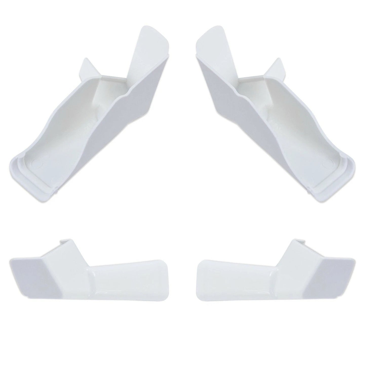 White RV Gutter Spout Set 4pcs Long Version For Camper Prevents Water Streaks