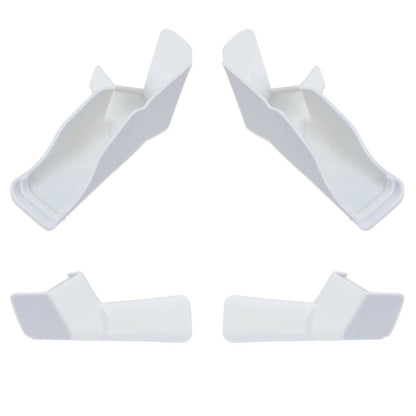 White RV Gutter Spout Set 4pcs Long Version For Camper Prevents Water Streaks