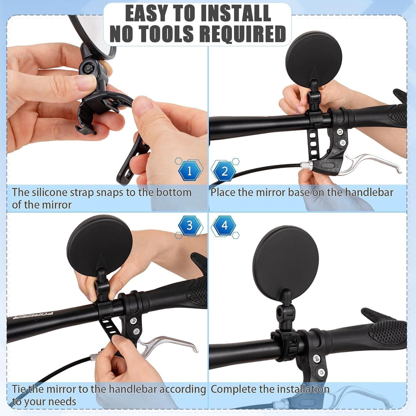 Bike Mirror Rotaty Round MTB Road Handlebar Bicycle Rear View Glass Cycling Lot
