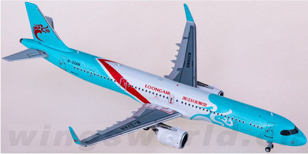 1:400 HYJLwings Loong Air Airbus A321neo Passenger Airplane Diecast Model