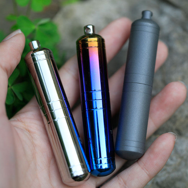 Titanium Waterproof Medicine Pill Bottles Necklace Pendants Perfume Bottles Box