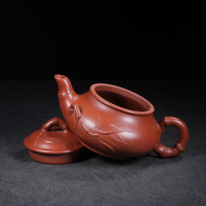 Chinese Yixing Zisha Clay Handmade Exquisite Teapot （竹韵 底款：景舟制壶）