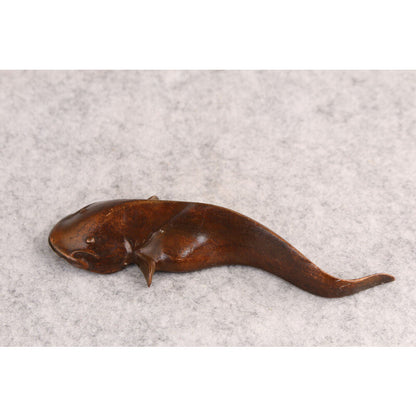 Chinese Bronze Fish Catfish Statue Figure Collection Tea Pet Table Decor