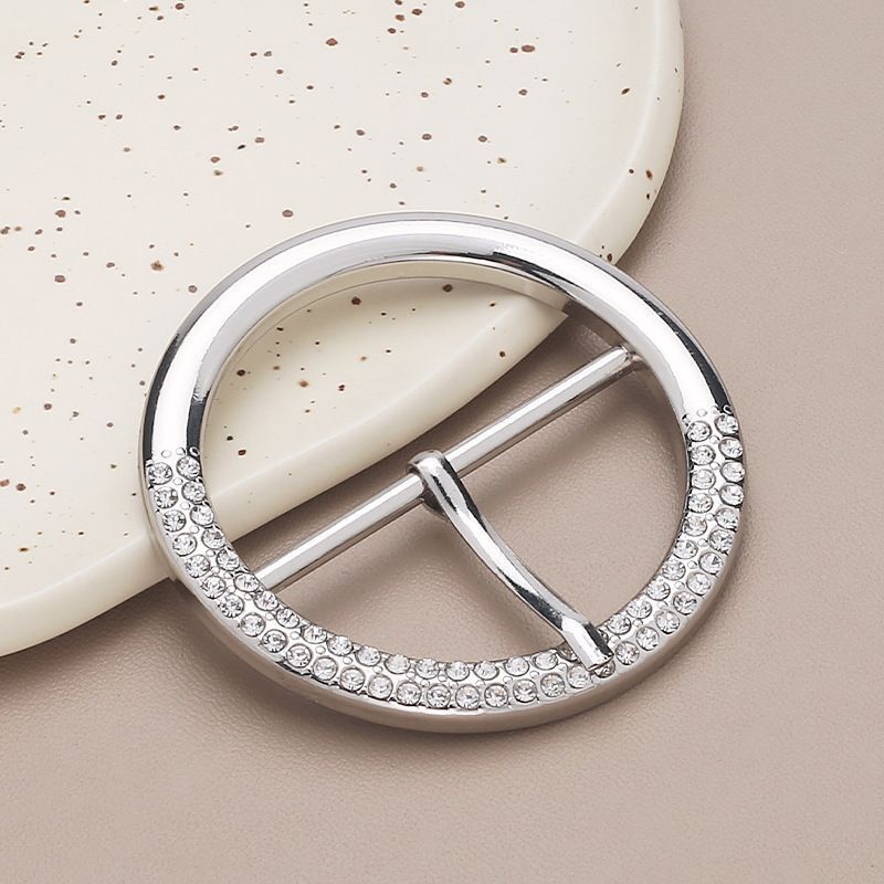 Belt Buckle Metal Pin Rhinestones Handbags Cuff Adjustment Dress Waistband Decor